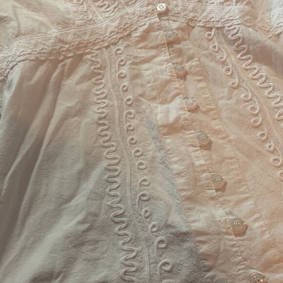 Novica womens small white Lilly of the Incas button front blouse was embroidered - Picture 7 of 12